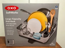 OXO Soft Works Large-Capacity Dish Rack with adjustable drain board