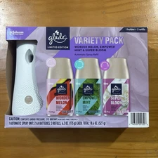 Glade Automatic Spray Refill Variety 3 Pack with Holder - Melon, Mint & Bloom