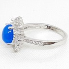 World Class 2.00ctw Blue Opal & White Sapphire Baguette 925 Silver Ring Size 8 — photo 6