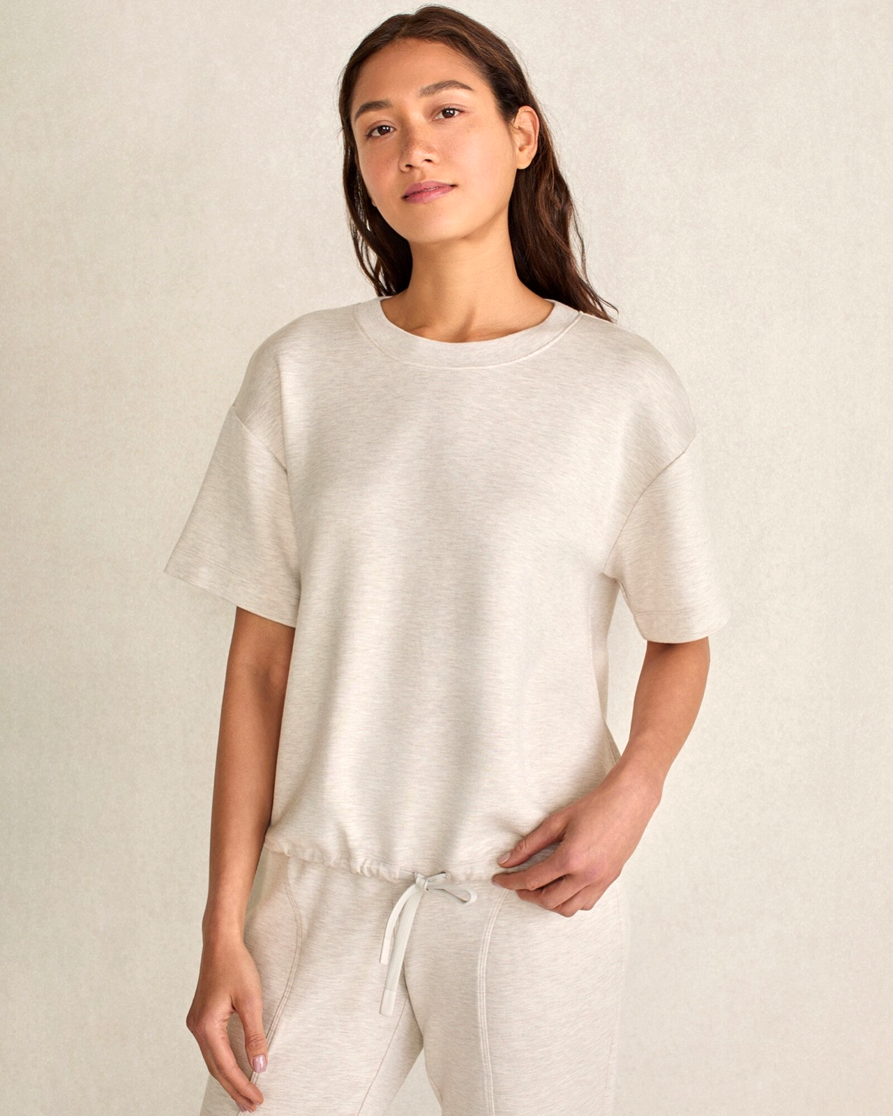 HAVEN WELL WITHIN Women's $78 Soft Knit Tie-Front Short Sleeve Top size L