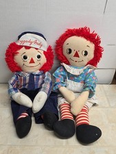 Vintage Rare Applause Knickerbocker Raggedy Ann  Andy Dolls Collectible Set