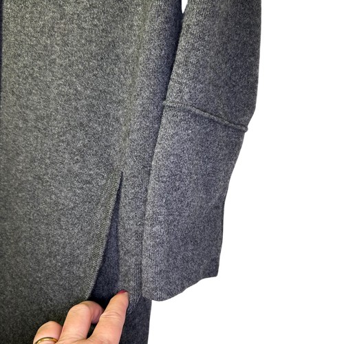 Forte Kaschmir Wollmischung grau Long Strickjacke Coatigan Damen XL Knopf Taschen - Bild 7 von 11
