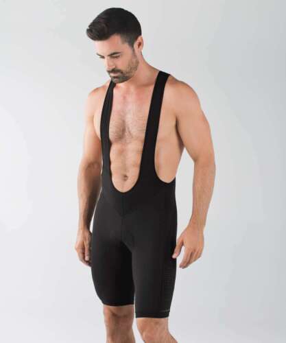 Lululemon Men’s Sea To Sky Cycling Bib Shorts Black Reflective Padded Black 158$ - Picture 1 of 3