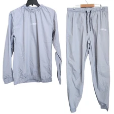 Fighthaus Contender Sauna Suit Blackout Top Pants Women's XL Silver Gray NEW