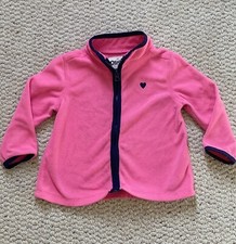 Osh Kosh B Gosh Pink Fleece Girls Size 24M Full Zip Long Sleeve