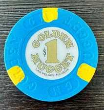 Golden Nugget Hotel  & Casino Fremont St. Las Vegas NV Obsolete $1 Chip