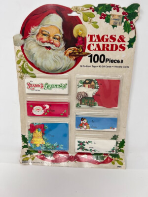 Vintage Christmas Holiday 100 Gift Cards Tags  EUREKA USA
