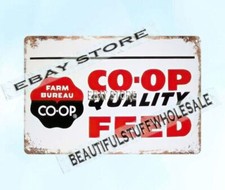 Farm Bureau Co-Op Quality Feeds barn ranch Agricultural metal tin sign brew pub