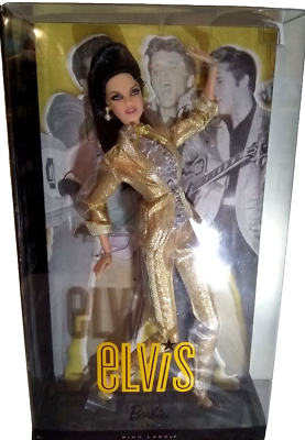 Elvis Presley Barbie Collector King of Pop Rock N Roll Pink Label