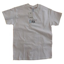 Image of Beatles Abbey Road Heather Grey & White Embroidered Tee T-Shirt