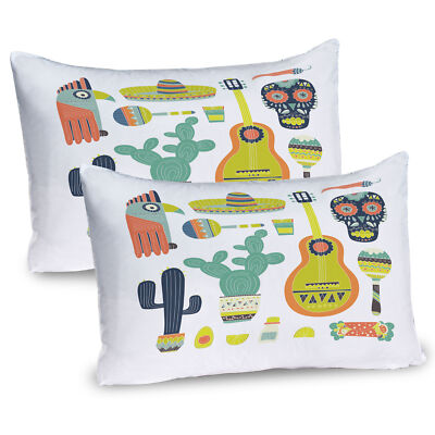 Mexikanische Motive Taco 2 Teiliges Kissenbezugs Set 40x80cm