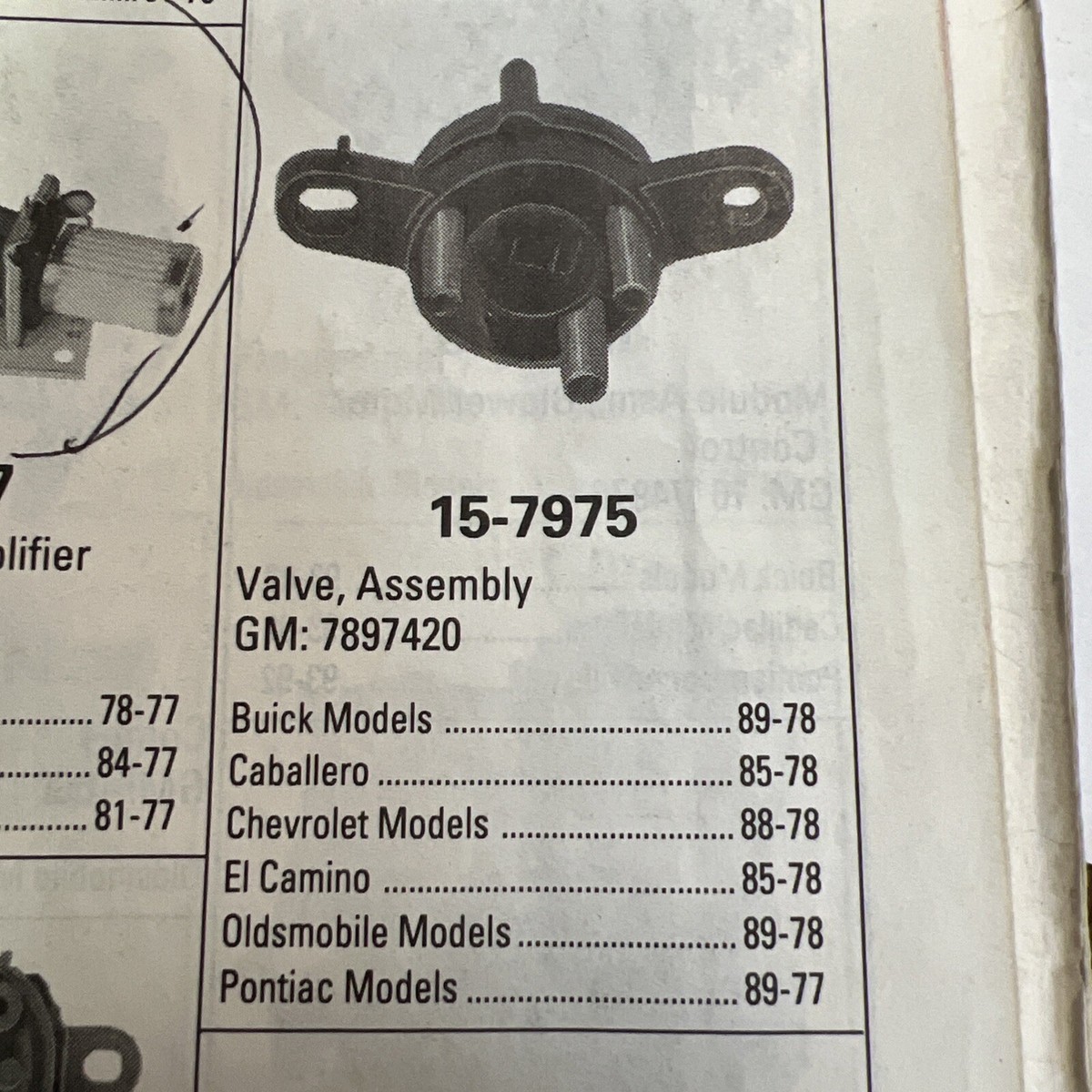 New NOS OEM ACDelco 15-7975 7897420 Climate Control Vacuum Valve
