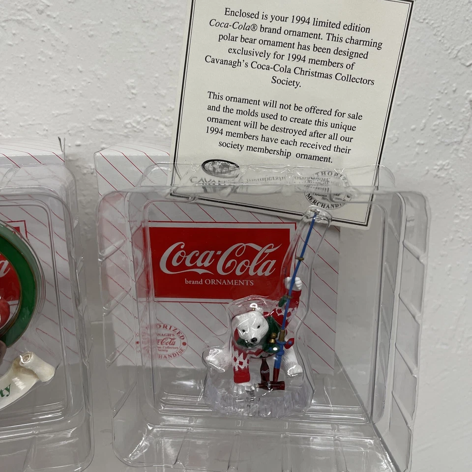Vintage Coca Cola Cavanagh Christmas Ornament Bundle NEW - Image 3 of 4
