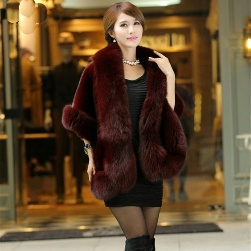Faux Fur Long Shawl Stole Wrap Fluffy Scarf Cape Coat Warm Bridal Wedding Winter - Picture 18 of 20