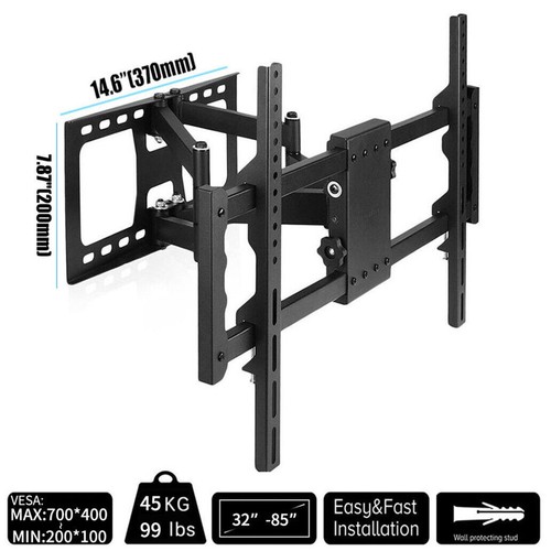 Dual Pivot Arm 180° TV Panel Wall Mount Bracket Tilt Swivel for 32-85" Plasma TV - Picture 16 of 17