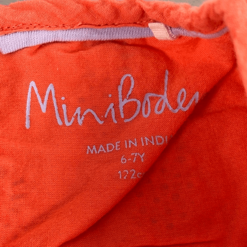 Mini Boden Orange Sleeveless Cotton Top size 6-7 - Picture 4 of 6