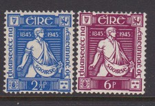 IRELAND, Scott #131-132: Mint, 1945 Thomas Davis - Complete