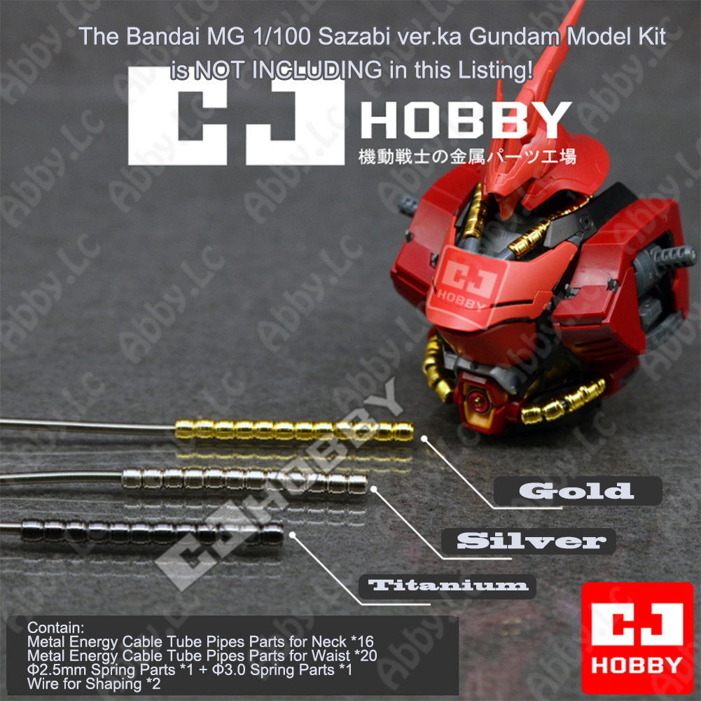 for MG 1/100 Sazabi ver ka Model CJ Energy Cable Tube Pipe Metal
