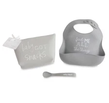 MUD PIE SILICONE FARM BIB SET