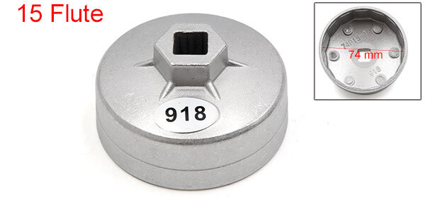 Single 918 Aluminum Car 74mm Inner Dia 15 Flute Oil Filter Cap