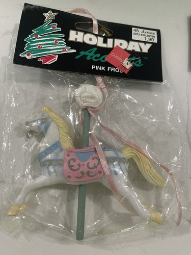 2 Vintage Carousel Horse Ornaments - Picture 3 of 3