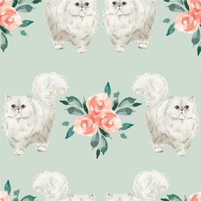 Feline Drive Fabric Everyday Is Caturday Persian Cats Fat Quarter Fq 18 X22 Ebay