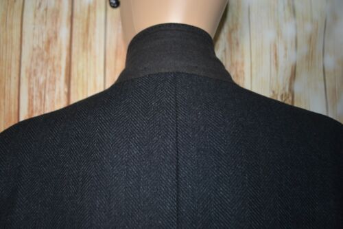 Hart Schaffner Marx Men Saxony Tweed Wool Herringbone 3 Button Overcoat Sz 44R - Picture 9 of 16
