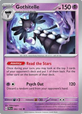 NM Pokemon Paldea Evolved Gothitelle 092