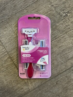 Beauty 360 3-Blade Razor System. Comes With 1 Handle And 6 Cartridges ...