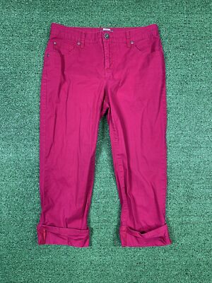 Bandolino jeans capris Women’s Size Mandie dark pink pockets 22
