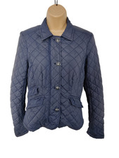Womens Gaastra Navy Blue Diamond Quilted Jacket Size Uk Small Nautical Sailing