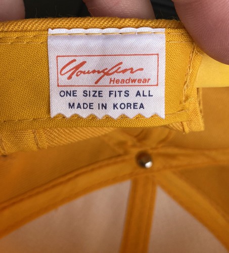 Cappello berretto snapback Youngan oro giallo massiccio bianco nuovo senza etichette vintage anni 80 90 misto lana - Foto 9 di 9