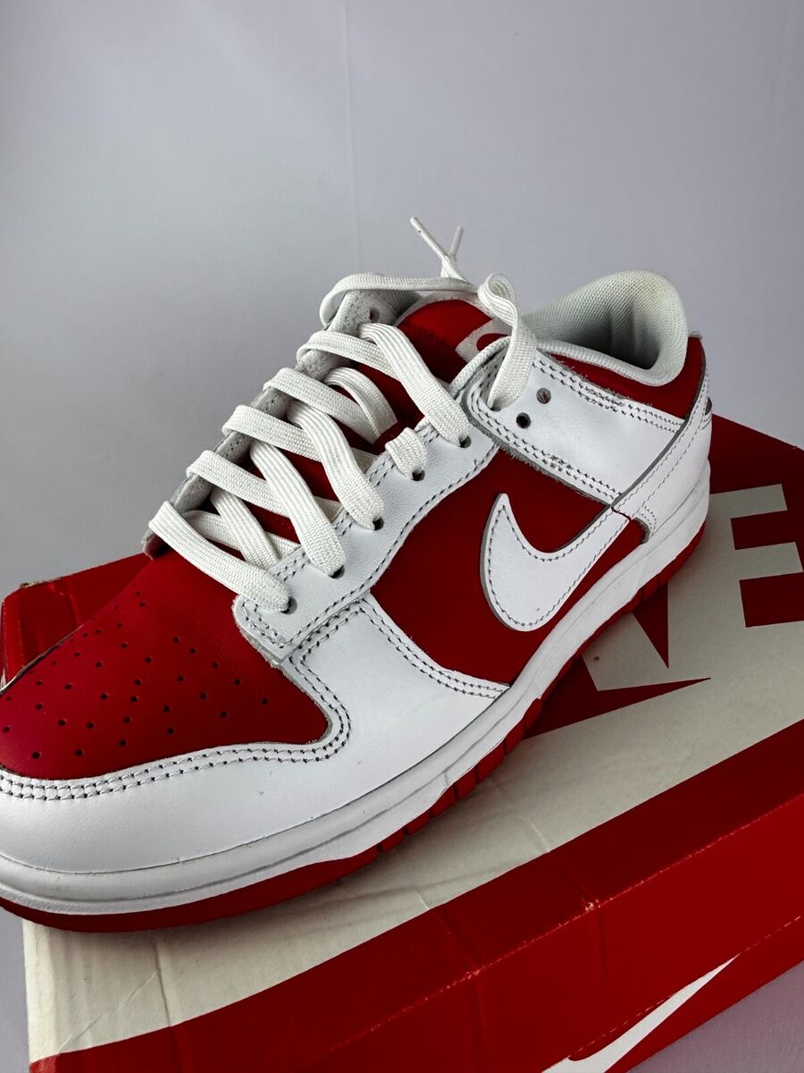 Nike Men's 8 Dunk Low Championship Red Lace Up Casual Nike Men's 8 Dunk Low Championship Red Lace Up Casual