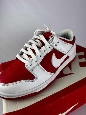 Nike Men's 8 Dunk Low Championship Red Lace Up Casual Nike Men's 8 Dunk Low Championship Red Lace Up Casual