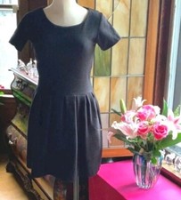 Ganni Black Stretch Cotton Mini Dress - M -