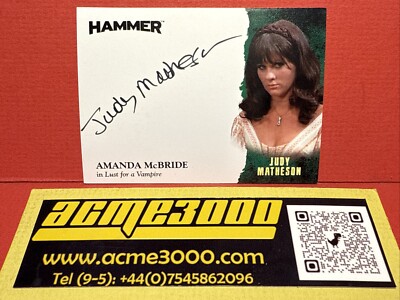 HAMMER Horror Serie 2 -70 s SHOCKERS Pt 1 JUDY MATHESON JM1 Autogrammkarte