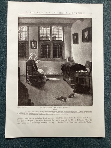 A Girl Reading , by De Hooch, Print