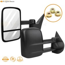 Pair Manual Towing Mirrors For 2007-2013 Chevy Silverado 1500 2500 3500 Truck