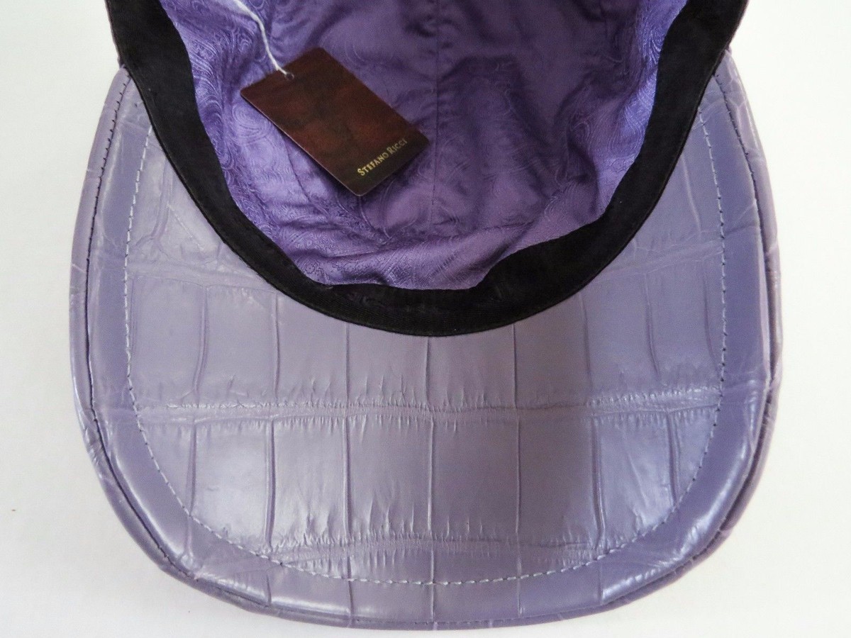 Casquette Baseball Stefano Ricci Cuir Blanc Taille XL - Neuve Avec étiquettes