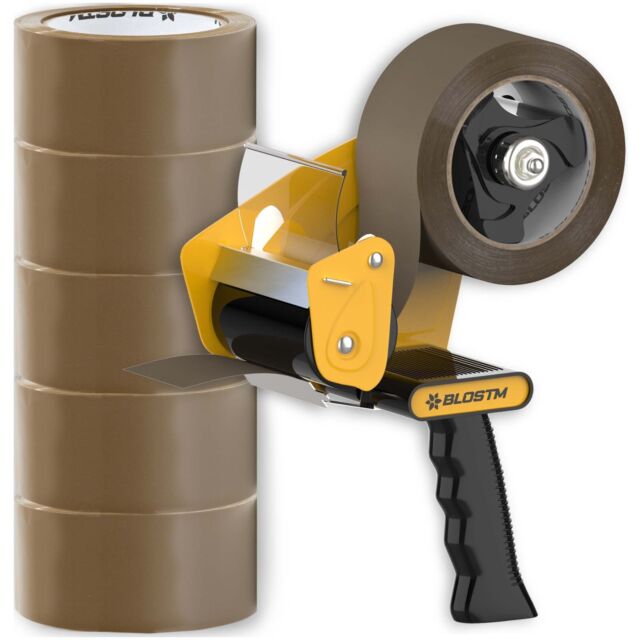 BLOSTM Tape Gun & Strong Packaging Dispenser 6 Rolls Brown Sealing Parcel Boxes BLOSTM Tape Gun & Strong Packaging Dispenser 6 Rolls Brown Sealing Parcel Boxes