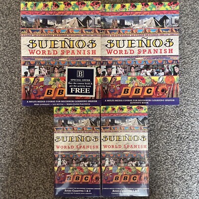Suenos World Spanish Course Activity Books BBC Audio Cassette X4 For Beginners