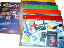 Heavy Transparent bags Brass Zip-it Colorful Zip Tops 10 x 7