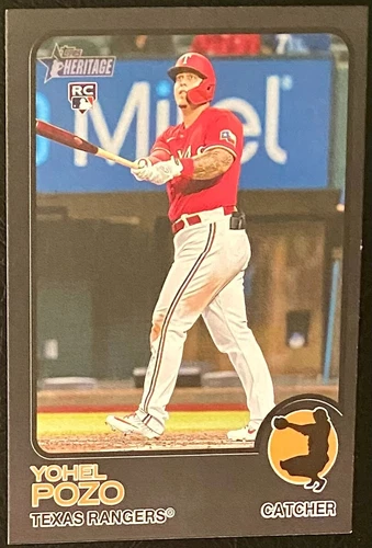 2022 Topps Heritage #614 Yohel Pozo Black Border Rookie RC Rangers PR:50