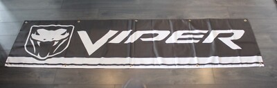 Dodge Viper Banner Flag Huge 2x8 Racing Garage Mechanic Man Cave