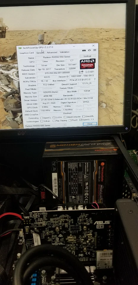 Asus AMD Radeon RX 550 4GB DDR5 Gaming video card PCI-e dual HDMI DP DVI #L42 - Image 2 of 4