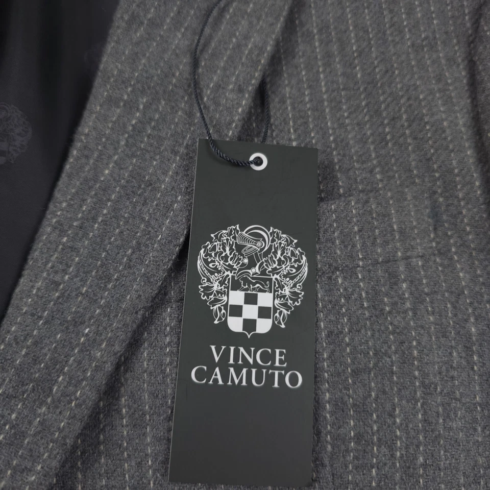 Vince Camuto Bell Slim Stretch Winter Weight Gray Striped Suit Mens 42R X 35W - Image 4 of 4