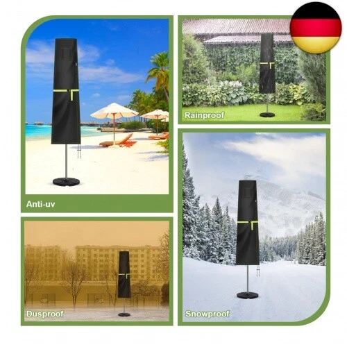 VDISRR Sonnenschirm Schutzhülle, Sonnenschirm Abdeckung mit Stab und - Bild 8 von 8