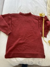 Scarlet TRADITIONAL GUERNSEY TERRACOTTA JUMPER Guernsey woollens SZ L