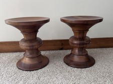 2 Eames Style Walnut Stools