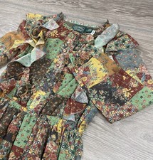 Ralph Lauren Girls Polo Country Patchwork Floral Ruffled Chiffon Dress Size 7